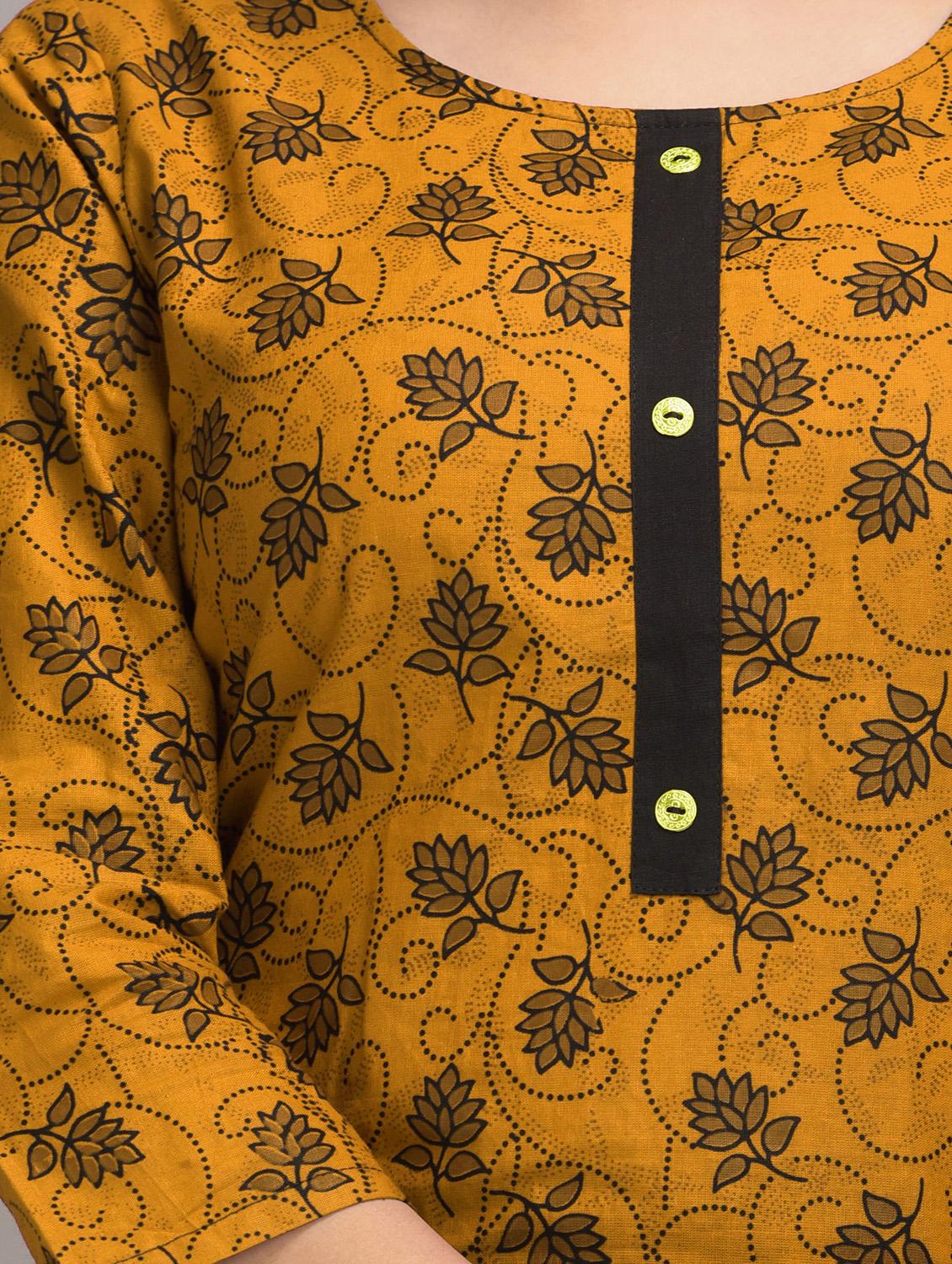 yellow cotton kurta pant set - 17635666 - Zoom Image - 6