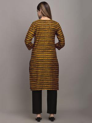 yellow cotton kurta pant set - 17635670 - Standard Image - 3