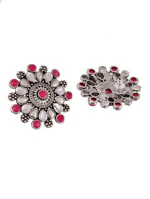 white brass studs earring - 17635702 - Standard Image - 3