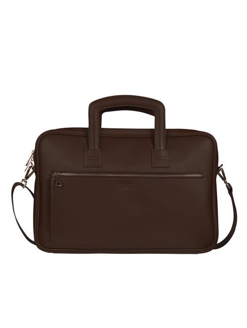 brown leatherette laptopbag - 17635762 - Standard Image - 1
