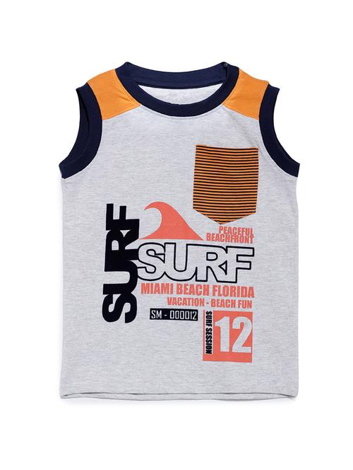 grey printed vest - 17636174 - Standard Image - 1