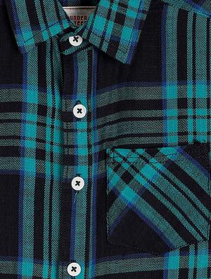 navy blue checks shirt - 17636184 - Standard Image - 3