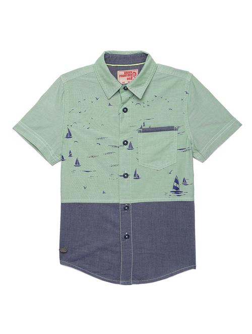 green printed t shirt - 17636197 - Standard Image - 1