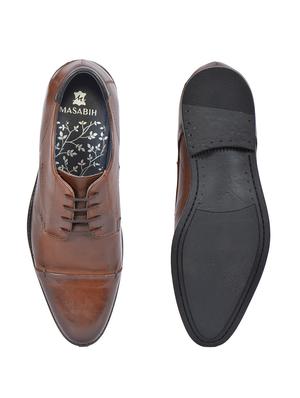 tan leather lace up shoes - 17636724 - Standard Image - 4