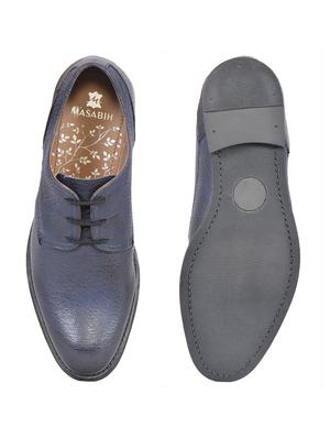 navy leather derbis shoes - 17636736 - Standard Image - 4