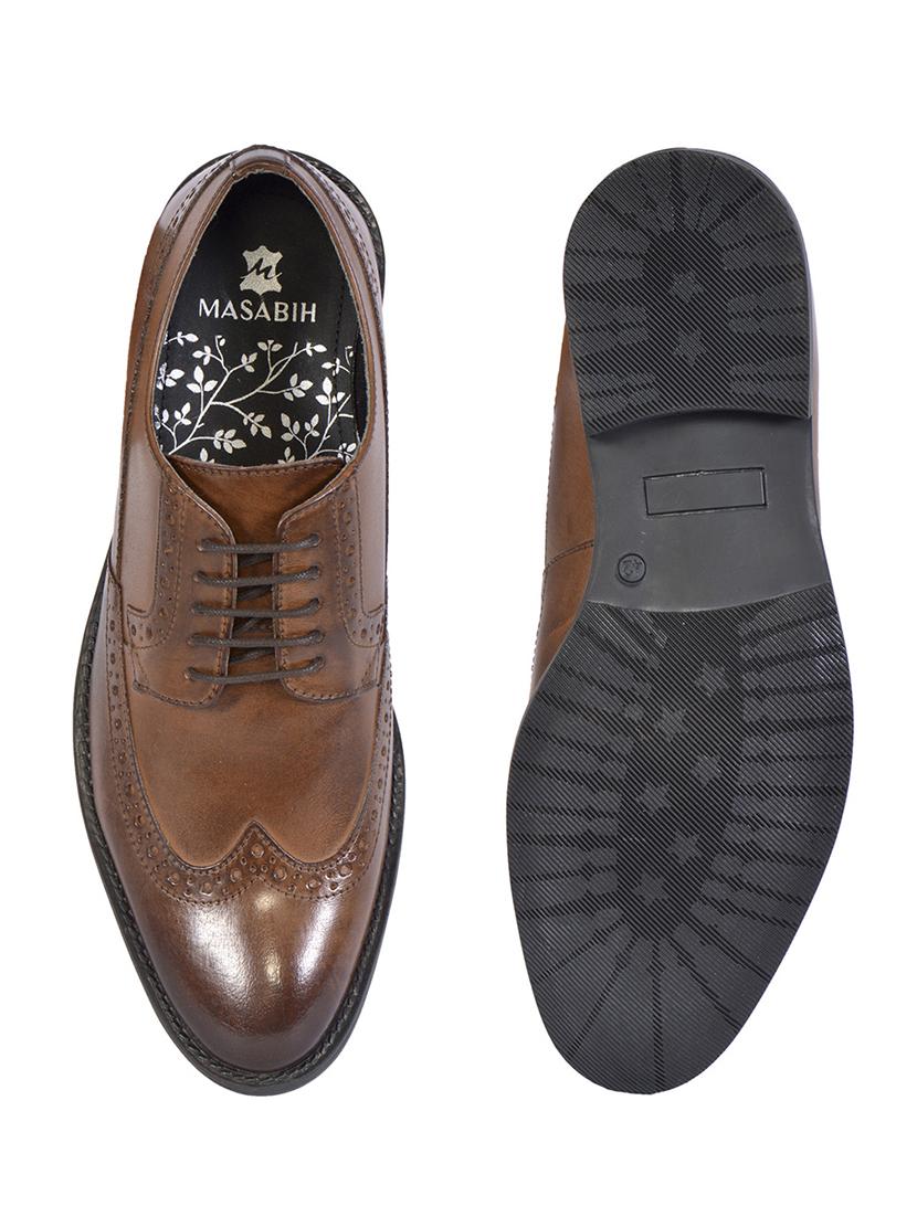 tan leather derbis shoes - 17636751 - Zoom Image - 4