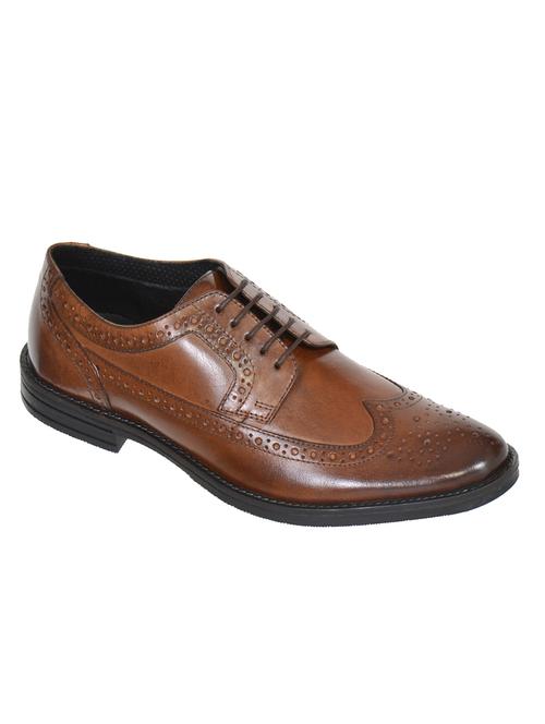 tan leather derbis shoes - 17636755 - Standard Image - 1