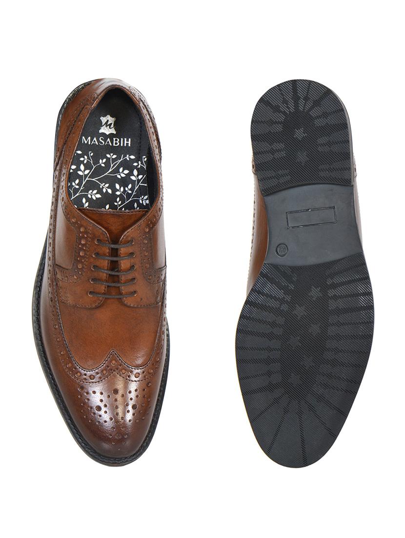 tan leather derbis shoes - 17636755 - Zoom Image - 4