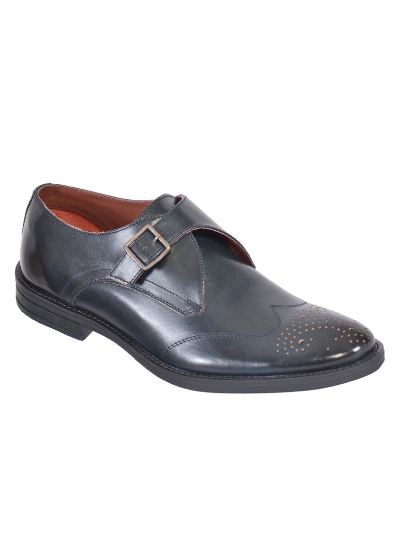 navy leather monkstraps shoes - 17636767 - Zoom Image - 1