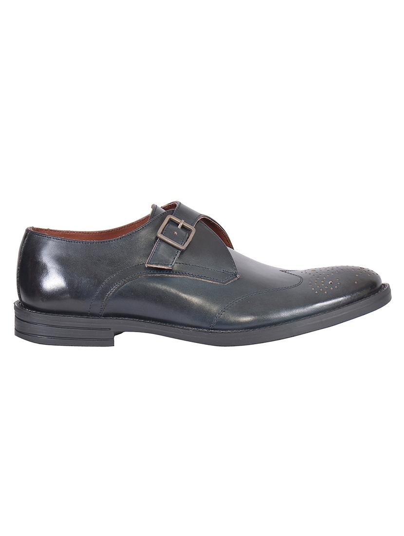 navy leather monkstraps shoes - 17636767 - Zoom Image - 2