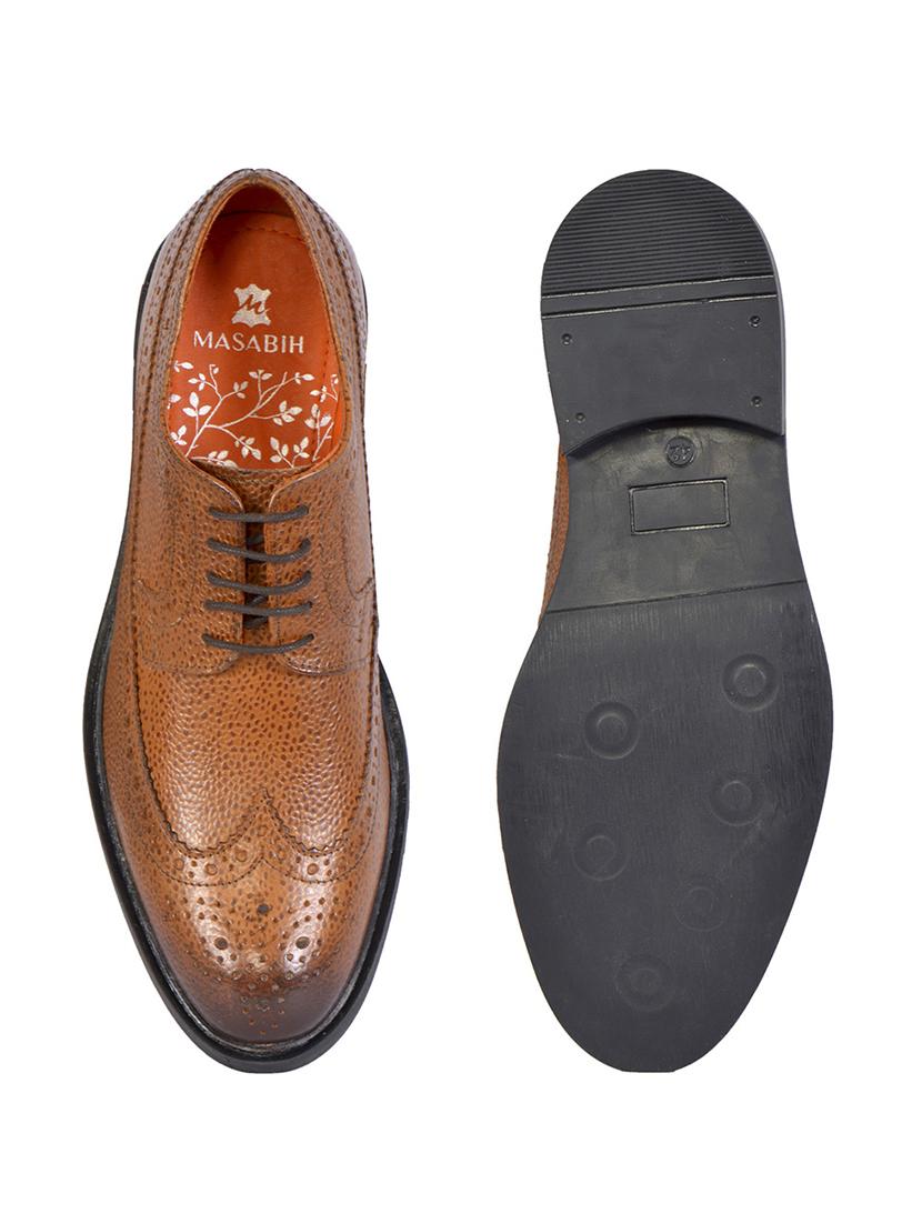 tan leather lace up shoes - 17636768 - Zoom Image - 4