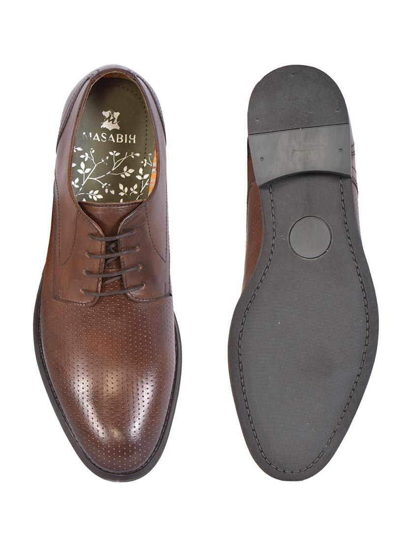 brown leather derbis shoes - 17636780 - Zoom Image - 4