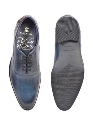 navy leather oxfords shoes - 17636782 - Standard Image - 4