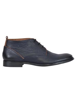 blue leather ankle boots shoes - 17636787 - Standard Image - 2