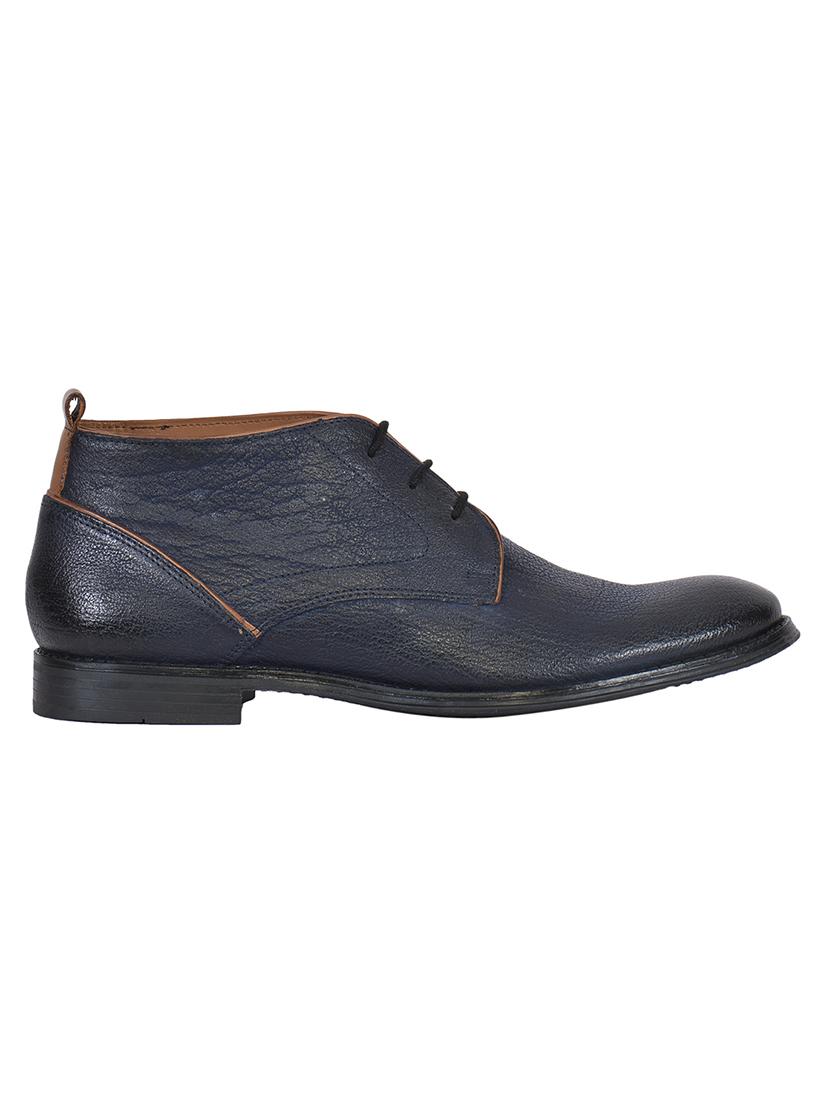 blue leather ankle boots shoes - 17636787 - Zoom Image - 2