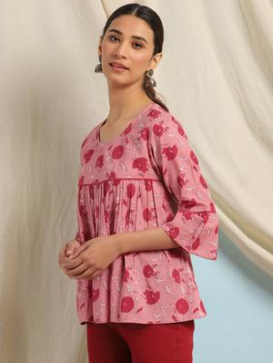 bell sleeved floral top - 17637770 - Standard Image - 2