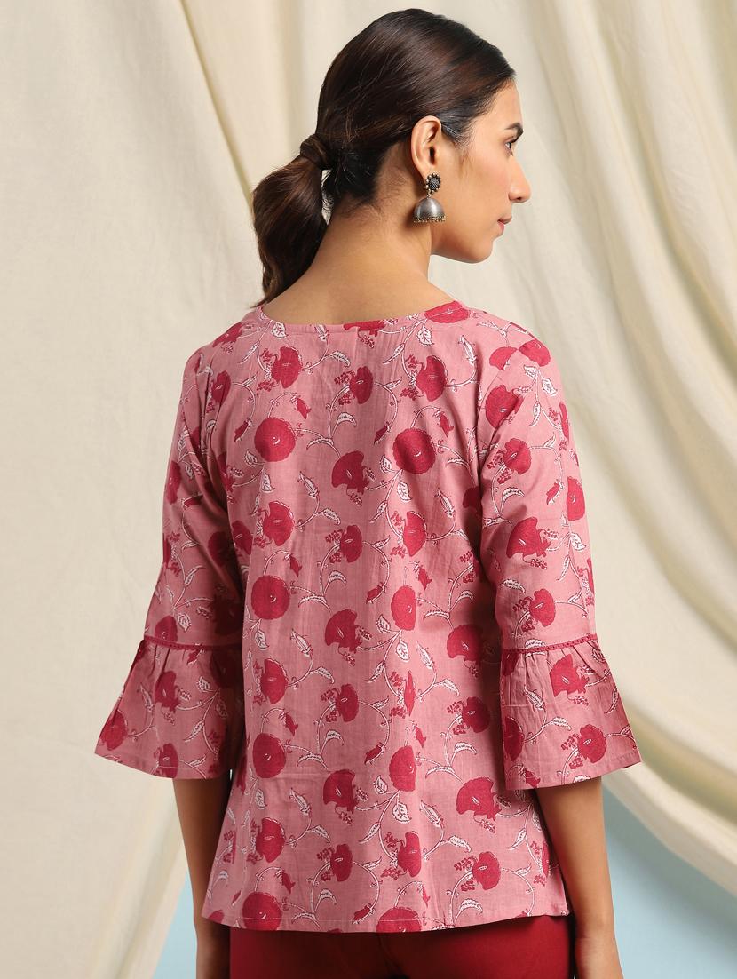 bell sleeved floral top - 17637770 - Zoom Image - 3
