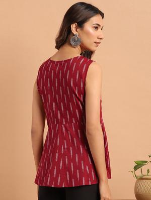 tie up neck a-line top - 17637779 - Standard Image - 3
