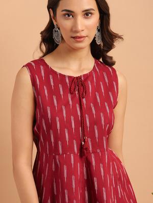 tie up neck a-line top - 17637779 - Standard Image - 5