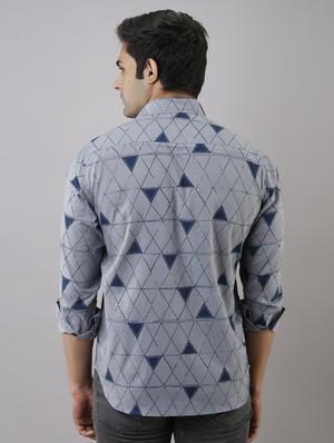 blue printed casual shirt - 17637789 - Standard Image - 3