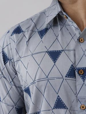 blue printed casual shirt - 17637789 - Standard Image - 5