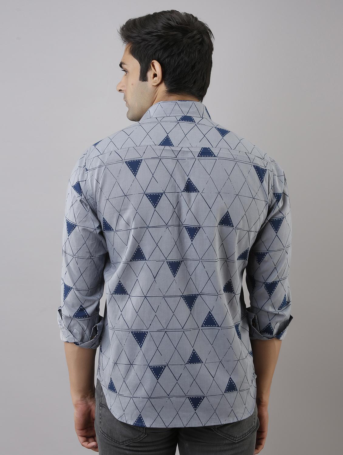 blue printed casual shirt - 17637789 - Zoom Image - 3