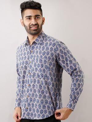 grey printed casual shirt - 17637815 - Standard Image - 2