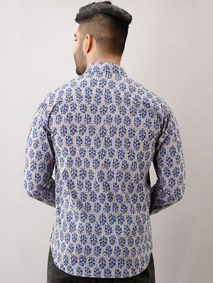 grey printed casual shirt - 17637815 - Standard Image - 3