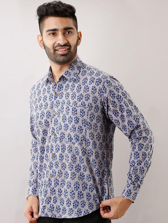 grey printed casual shirt - 17637815 - Zoom Image - 2