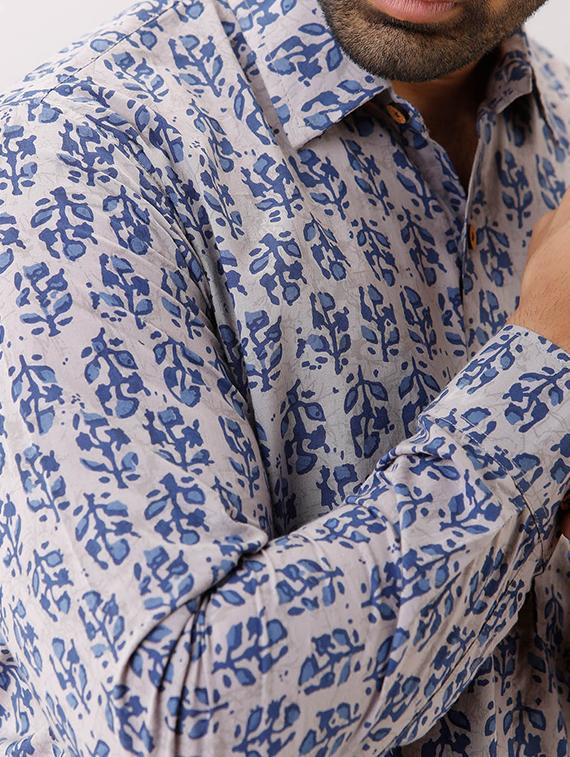 grey printed casual shirt - 17637815 - Zoom Image - 5