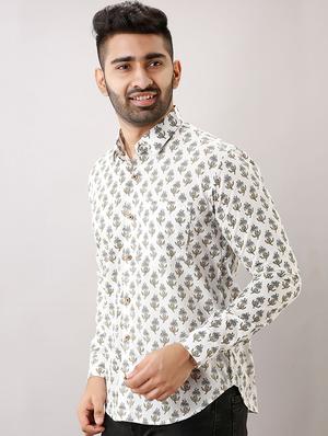 white printed casual shirt - 17637817 - Standard Image - 2