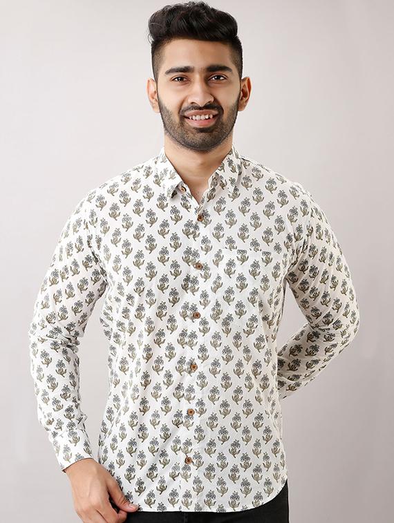 white printed casual shirt - 17637817 - Zoom Image - 1
