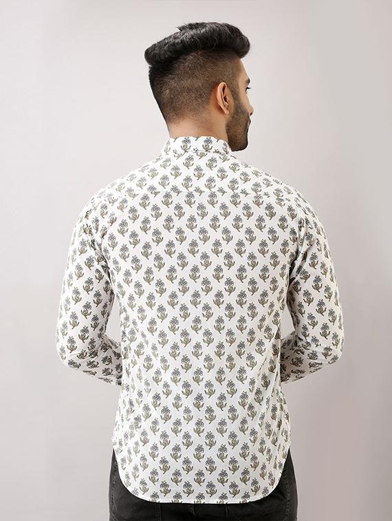 white printed casual shirt - 17637817 - Zoom Image - 3