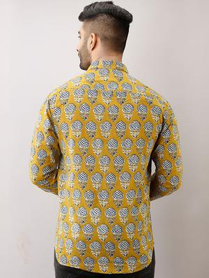 yellow printed casual shirt - 17637819 - Standard Image - 3