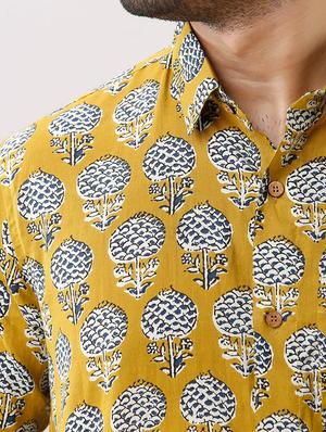 yellow printed casual shirt - 17637819 - Standard Image - 5