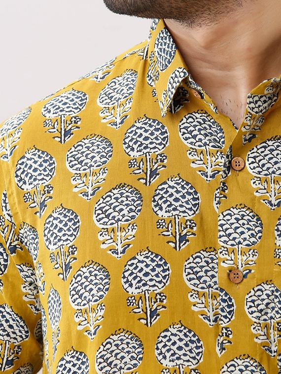 yellow printed casual shirt - 17637819 - Zoom Image - 5