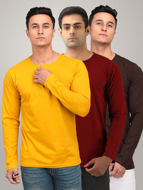 set of 3 multi colored solid t-shirts - 17638116 - Standard Image - 1