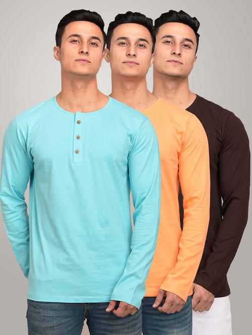 set of 3 multi colored solid t-shirts - 17638118 - Standard Image - 1