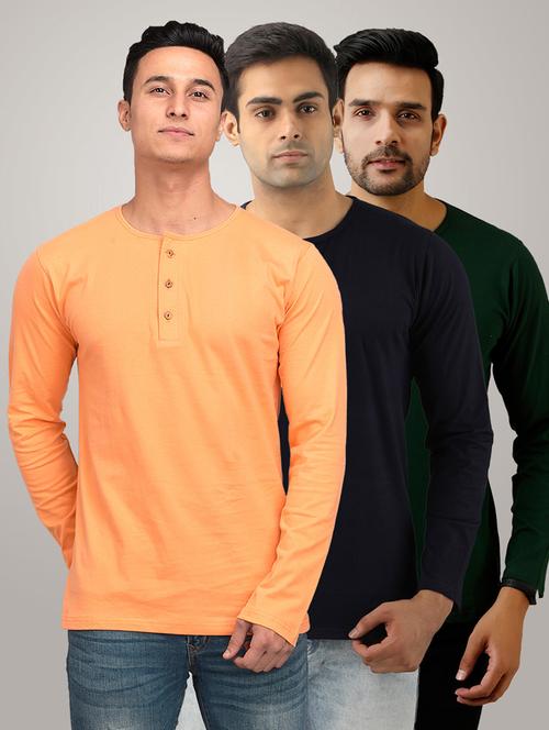 set of 3 multi colored solid t-shirts - 17638130 - Standard Image - 1