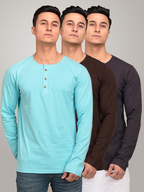 set of 3 multi colored solid t-shirts - 17638136 - Standard Image - 1