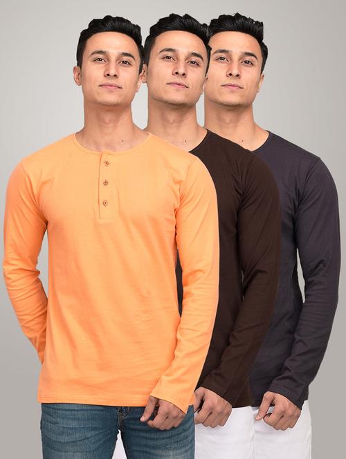 set of 3 multi colored solid t-shirts - 17638138 - Standard Image - 1