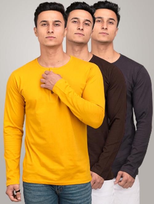 set of 3 multi colored solid t-shirts - 17638139 - Standard Image - 1