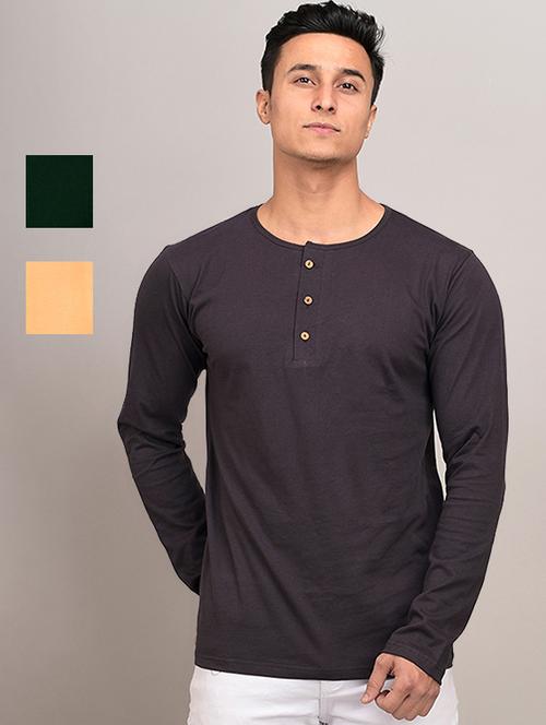 set of 3 multi colored solid t-shirt - 17638182 - Standard Image - 1