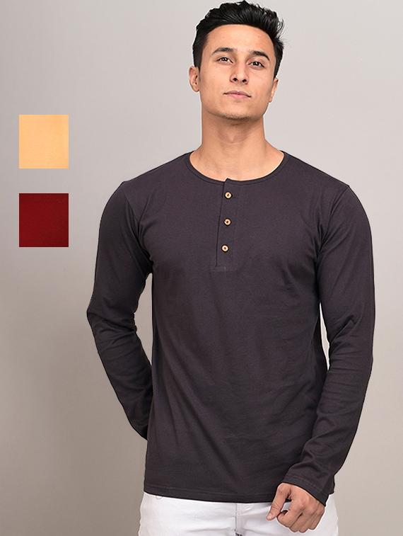set of 3 multi colored solid t-shirt - 17638188 - Zoom Image - 1