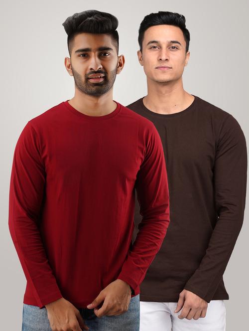 set of 2 multi colored solid t-shirts - 17638231 - Very Small Image - 1
