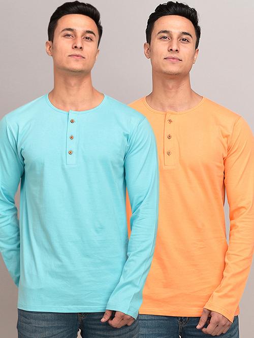 set of 2 multi colored solid t-shirts - 17638289 - Standard Image - 1