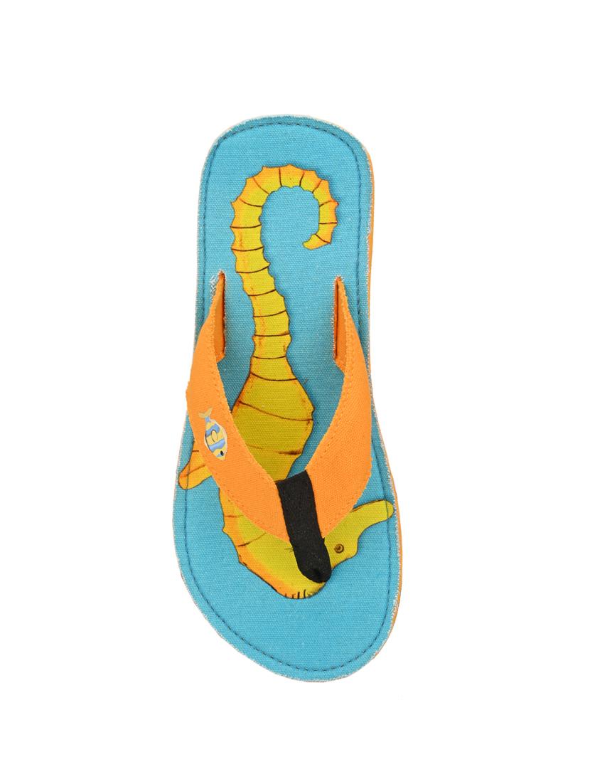 blue canvas slip on flip flops - 17638295 - Zoom Image - 5