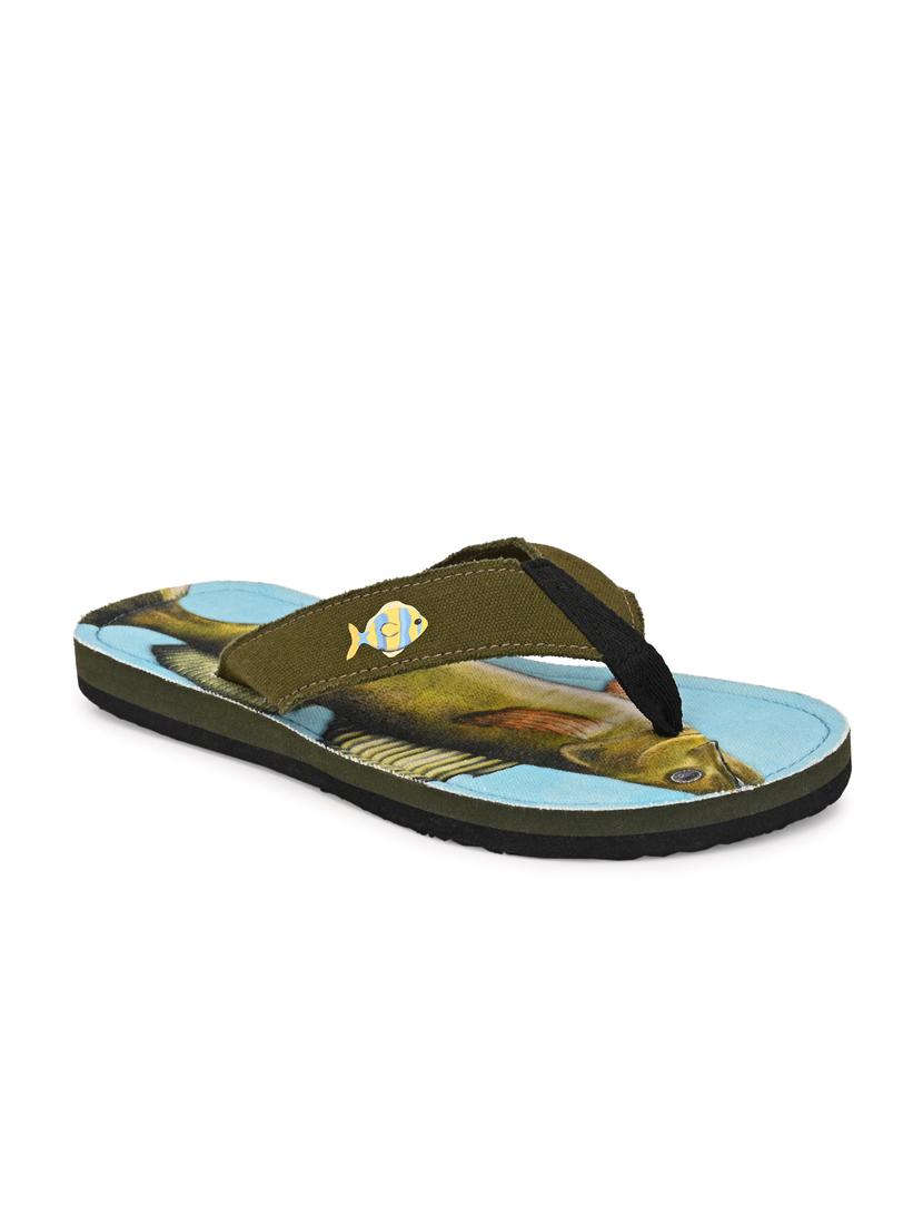 green canvas slip on flip flops - 17638297 - Zoom Image - 2