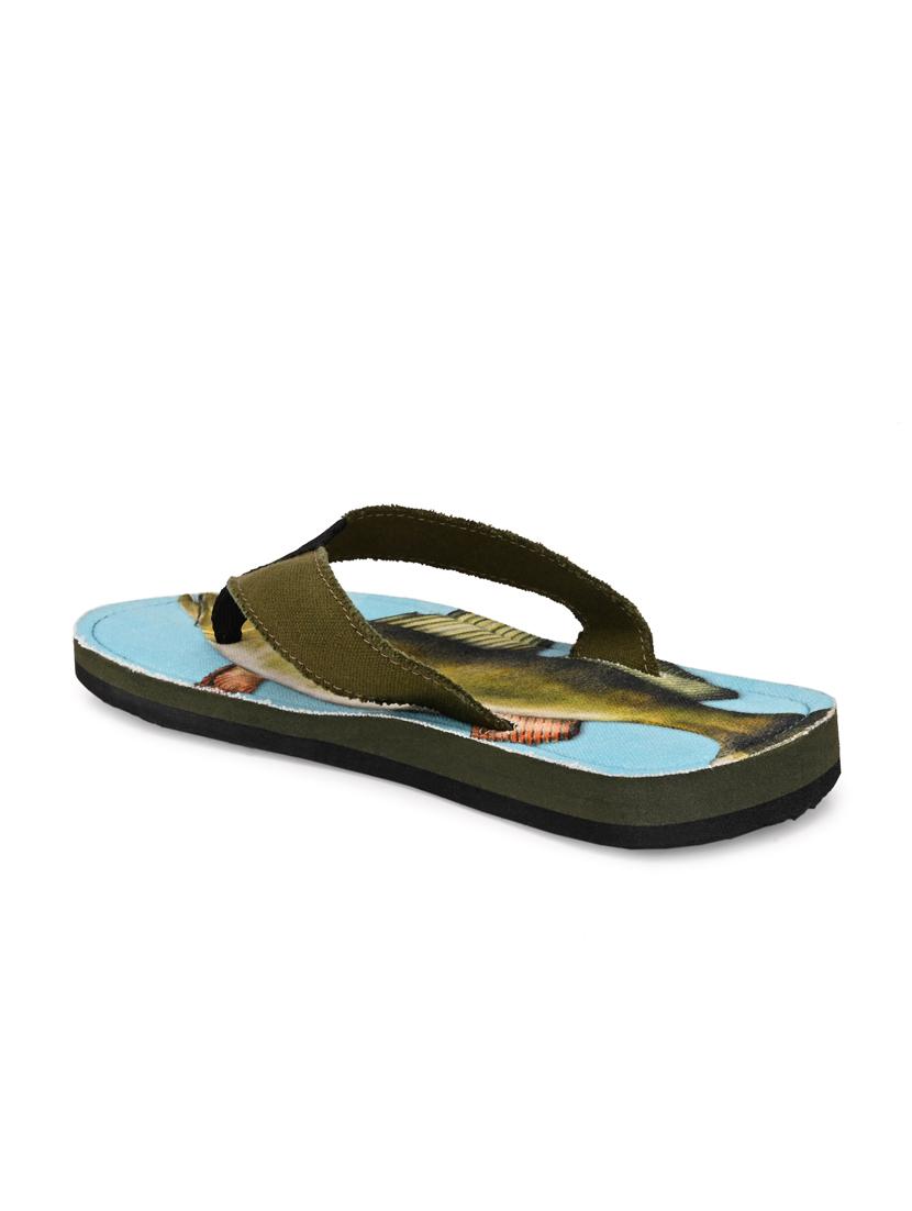 green canvas slip on flip flops - 17638297 - Zoom Image - 4
