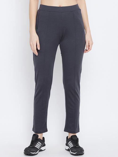 high rise solid track pant - 17638314 - Standard Image - 1